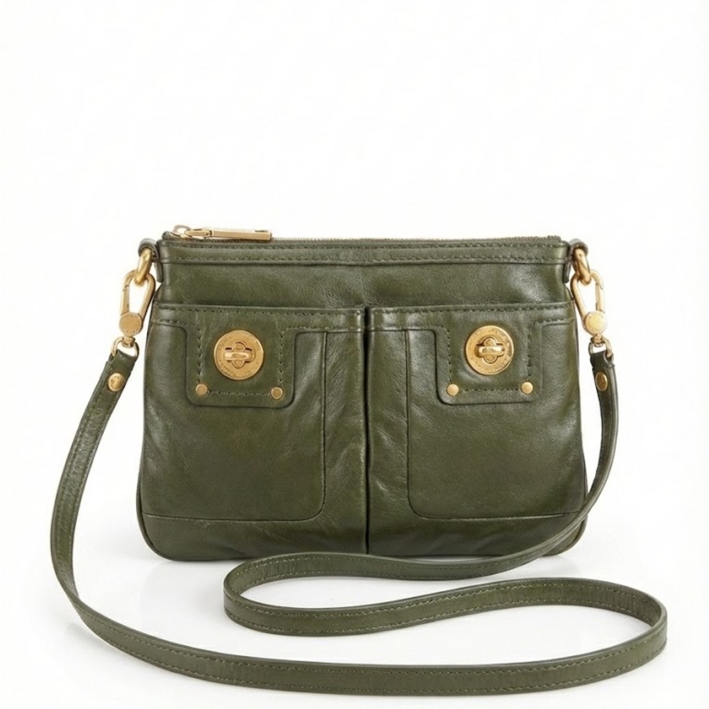 Marc by Marc Jacobs Olive Green Leather Crossbody Bag